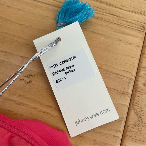 Johnny Was Mariposa One Piece Swimsuit Pink Embroidered Size Small - Picture 10 of 12